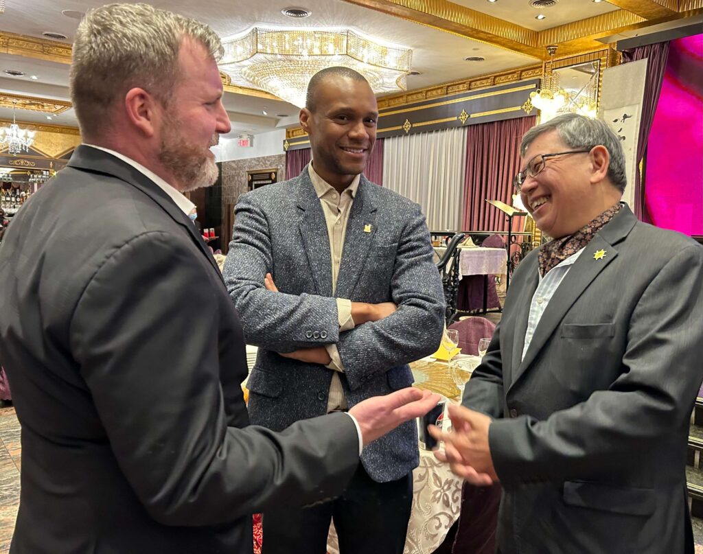 Godwin Chan Richmond Hill Deputy MayorSharing a laugh with TTC Chair and St. John Ambulance representative